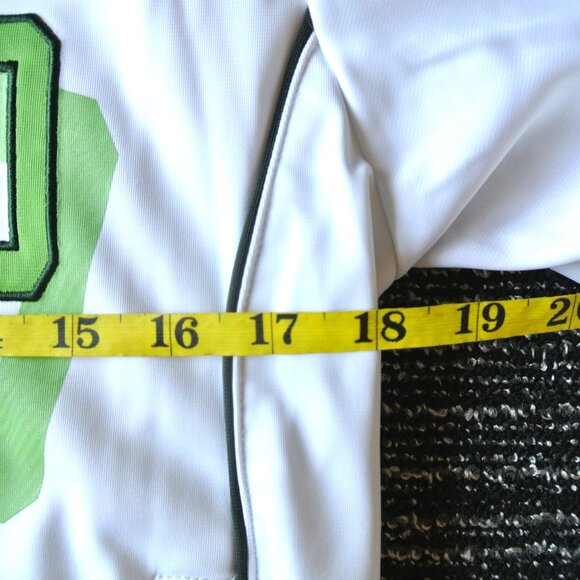 Women's Retro Irish White Green Ireland 50 Embroidered Track Jacket Size 12/14 - Picture 10 of 11